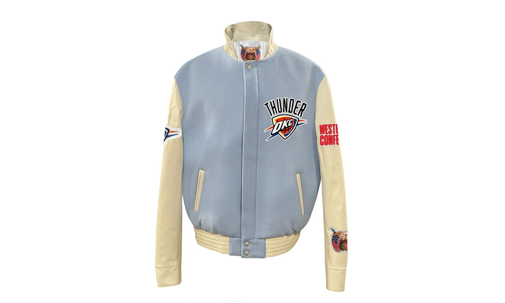 Oklahoma City Thunder Wool & Leather Varsity Jacket "Baby Blue" NBA OKL THU 104