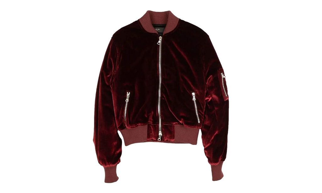 Velvet Satin Bomber Jacket "Burgundy" MOS017 652