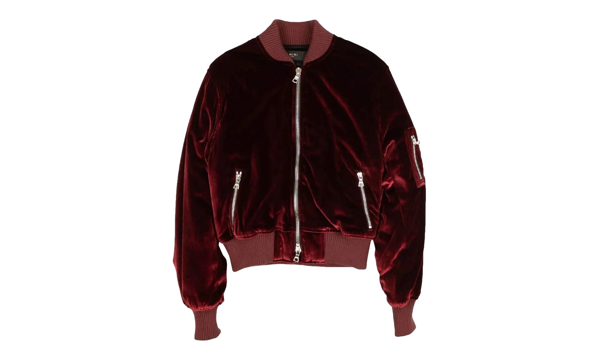 Velvet Satin Bomber Jacket "Burgundy" MOS017 652
