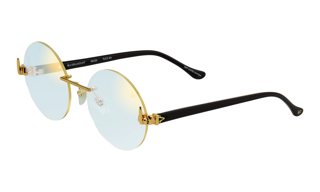 508 Rimless Drill Mount F.U. Edition 24KT "Yellow Gold / Black / Flash Gold" DMMF2 0005 16T3