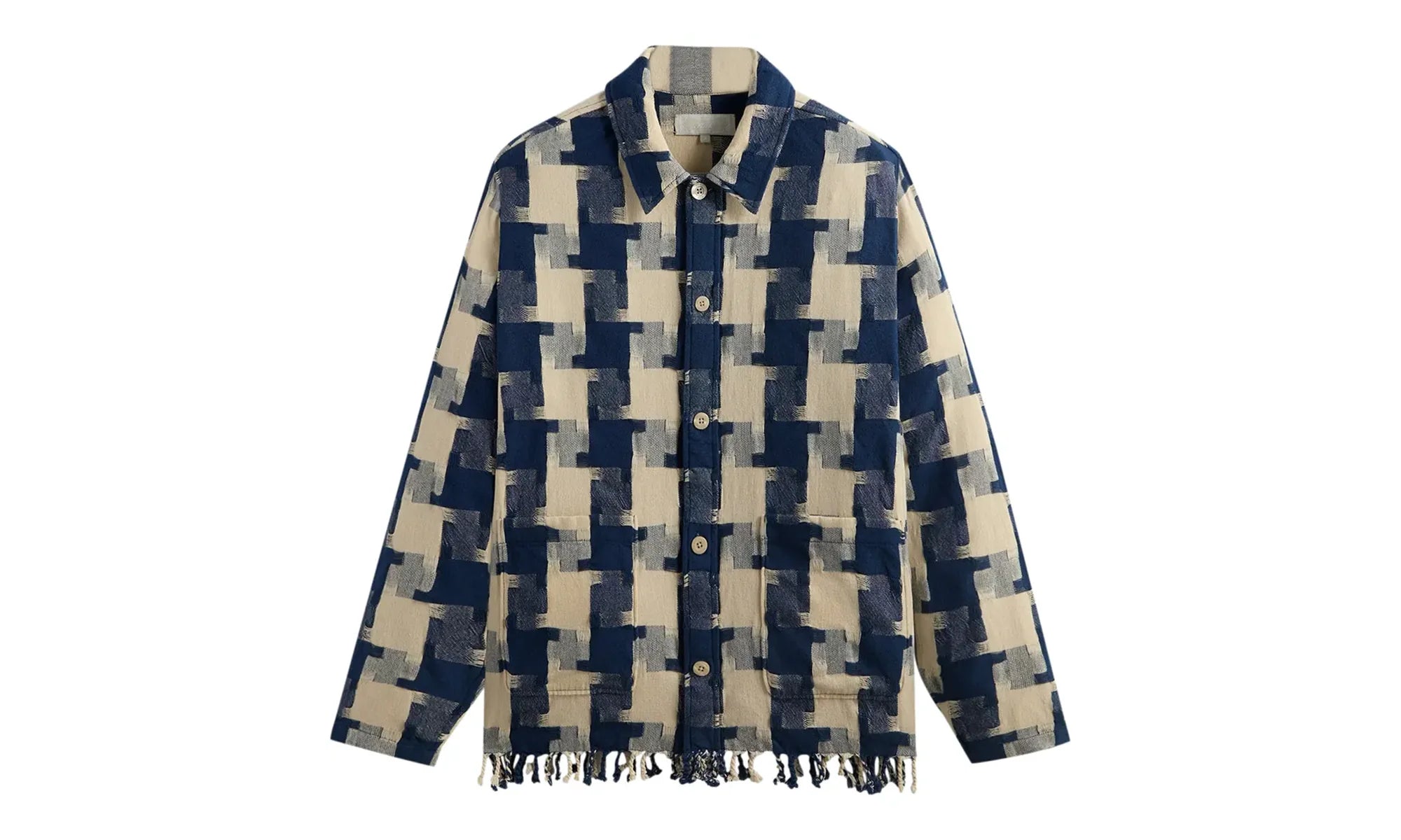 Jumbo Houndstooth Overshirt "Cyanotype" KHM032076 424