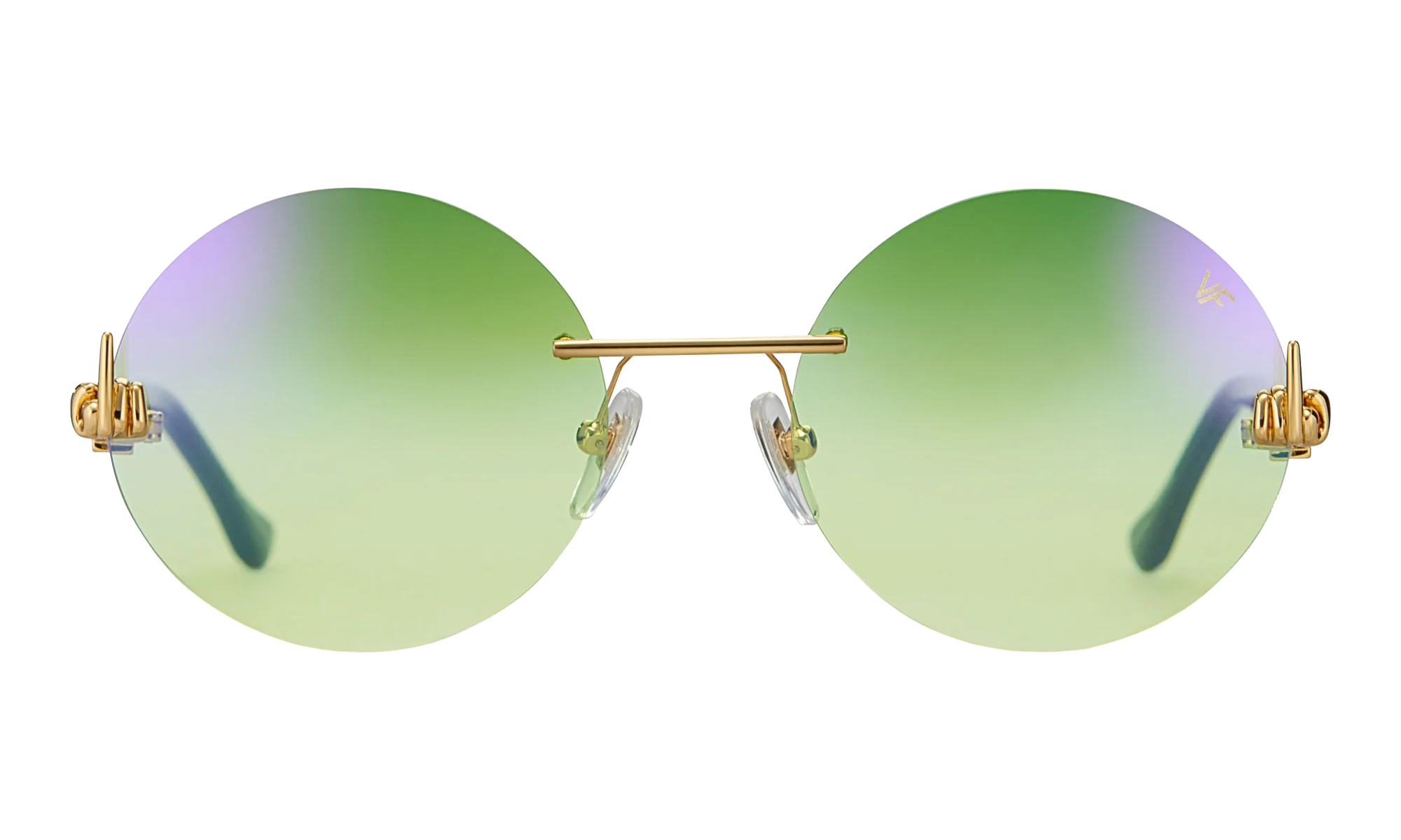 508 Rimless Drill Mount F.U. Edition 24KT "Yellow Gold / Black / Powder Green Flash Purple" DMMF2 0006 16T4