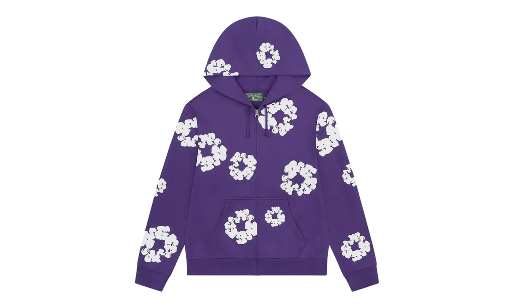 Cotton Wreath Zip Hoodie "Purple" DT424