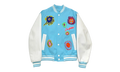 Embroidered Faces Varsity Jacket "YK - Blue" 1AB8H8