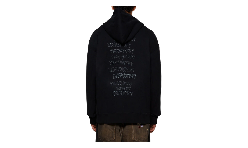 Distressed Graffiti Print Zip-Up Hoodie "Black" J14PK721 BLAC