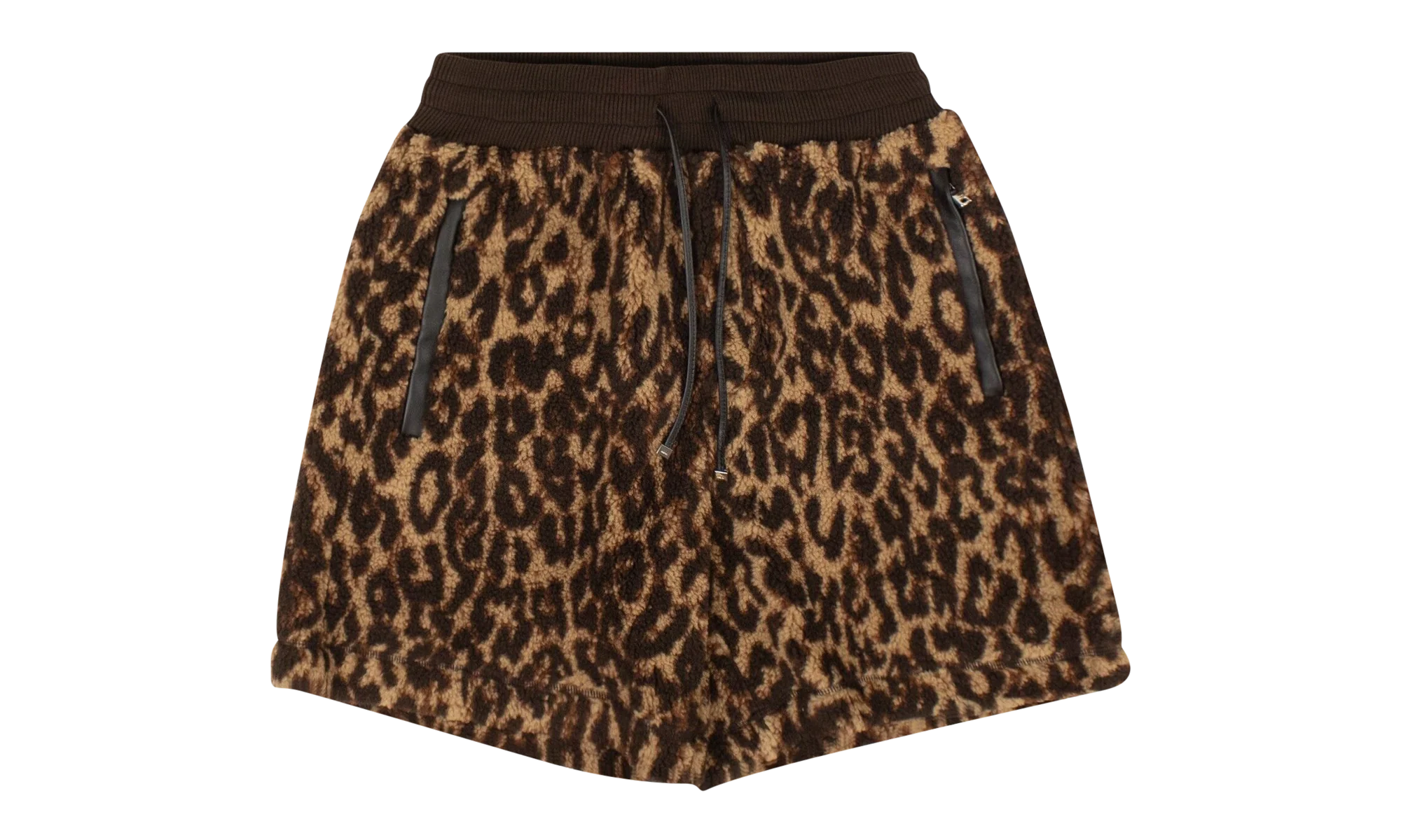 Printed Leopard Fleece Shorts "Brown" MKSS03 242