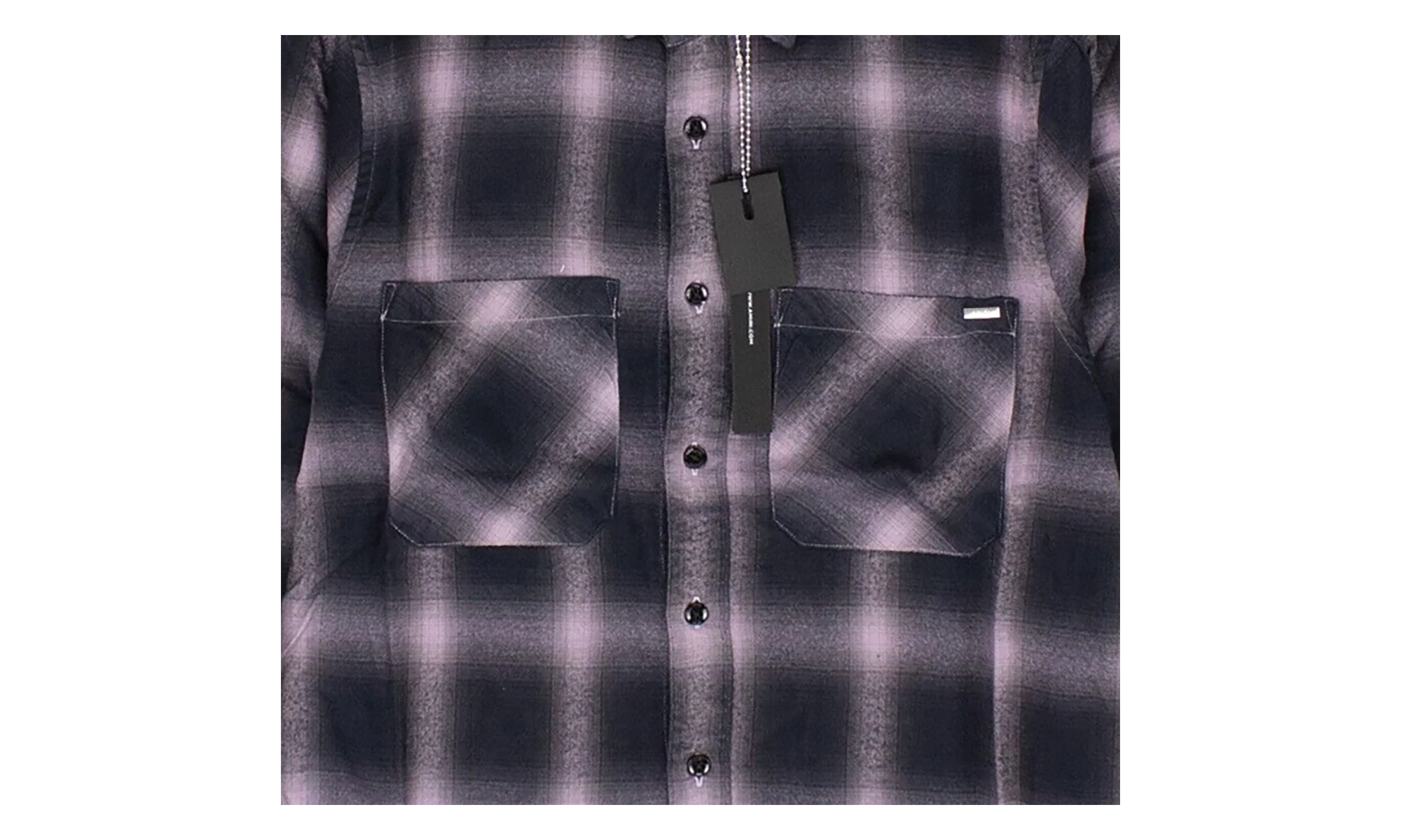 Black And White Shadow Plaid Shirt "Black and Lavender" AMR XTPS 0225