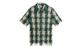 Jumbo Houndstooth Boxy Collared Overshirt "Green" KHM032169 308