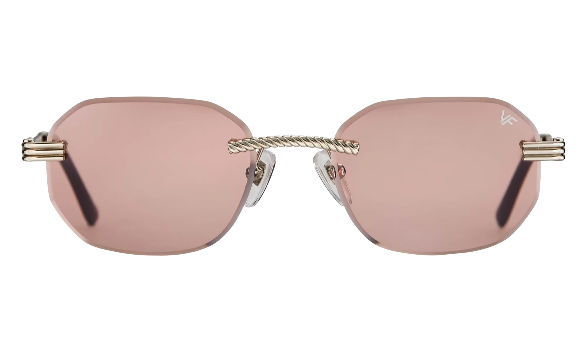Hustler Rimless Drill Mount 24KT "White Gold / Blossom Pink" DMHU2 0047 44C4