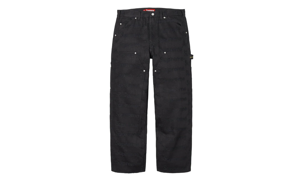 Jacquard Logos Double Knee Denim Painter Jeans "FW25 - Black" SU26911