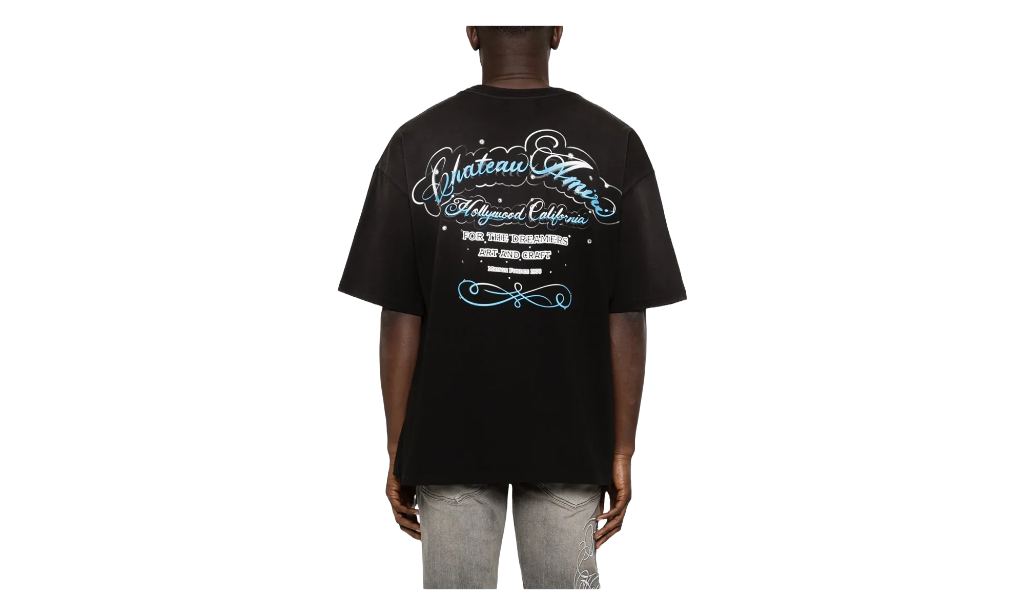 Crystal Chateau Script Oversize Tee "Black" AMTOJR1121 001