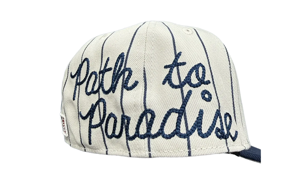 Path To Paradise Baseball Fitted Hat "White / Blue" HSR112