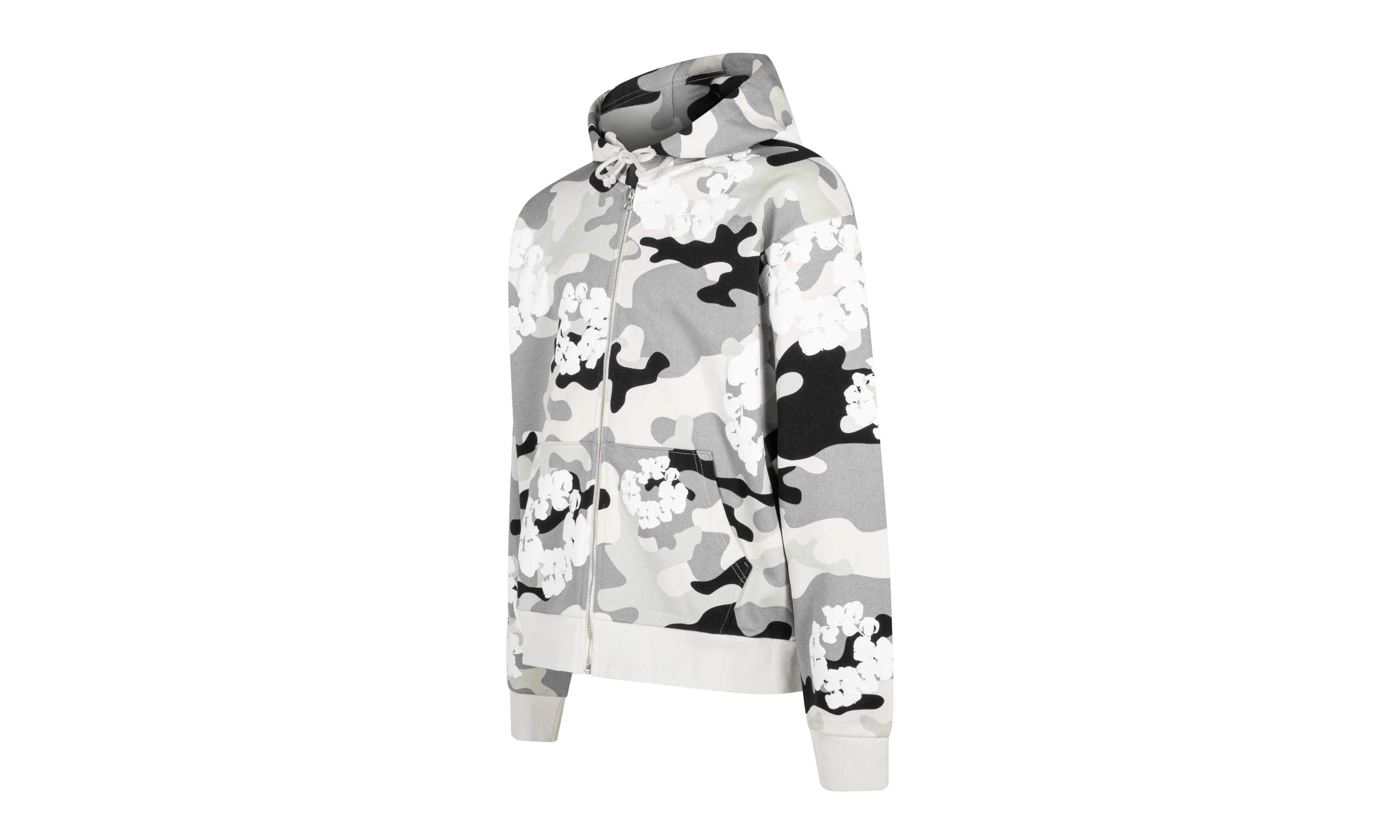 Cotton Wreath Zip Hoodie "White Camo" DT063