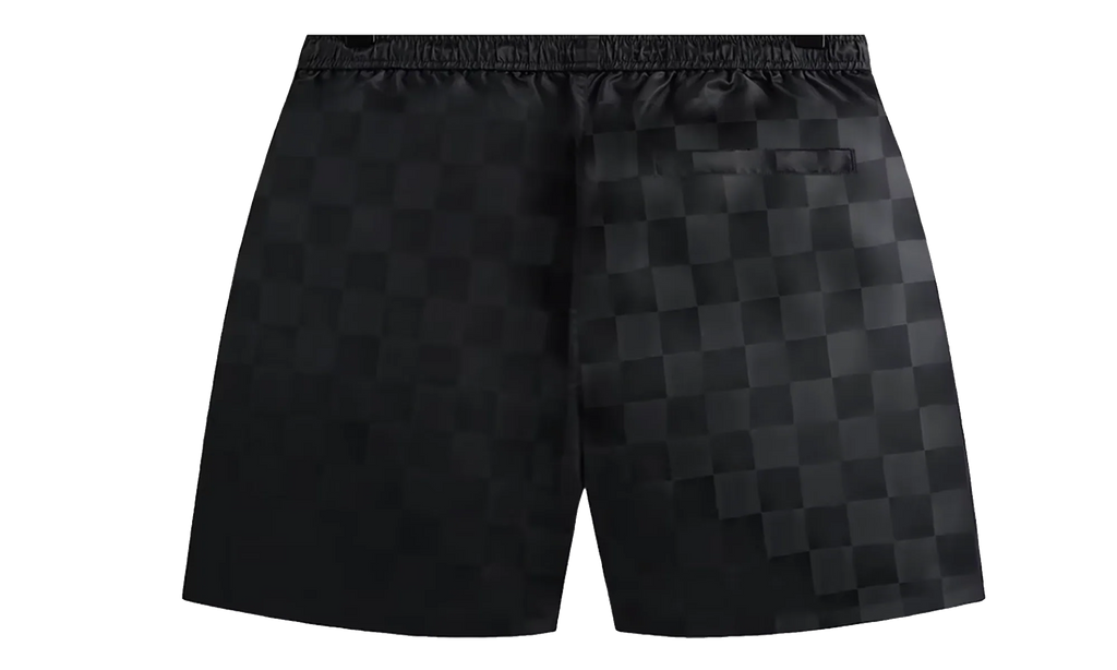 Checkered Satin Collins shorts "Black" KHM060696 001