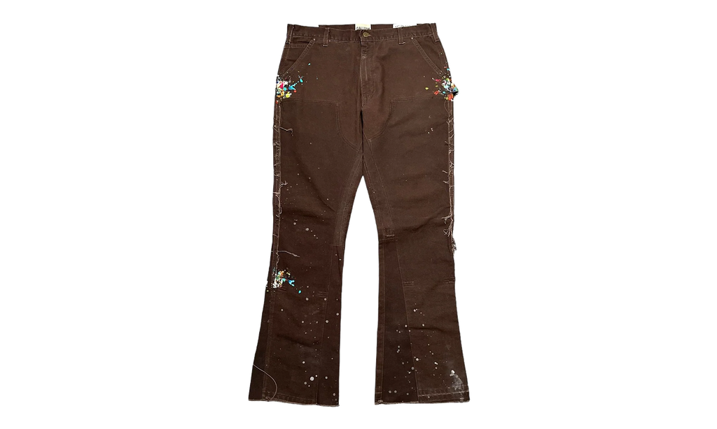 LA Flare Carpenter Pants Paint Splatter "Dark Brown Multi" GDLFCDB