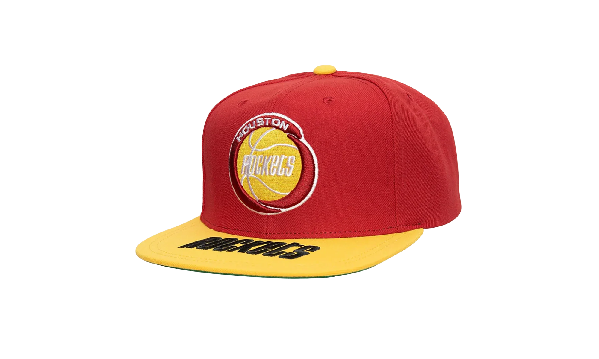 NBA Hardwood Classics Logo Bill Snapback Cap "Houston Rockets - Red / Yellow" HHSS4528 HROYYPPPRDYW