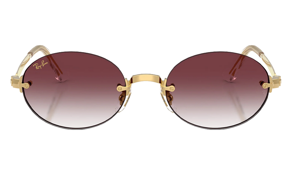 Ray-Ban Rimless "A$AP Rocky - Polished Arista Gold with Clear Gradient Dark Violet Lens" RB3929 001 8H