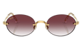 Ray-Ban Rimless "A$AP Rocky - Polished Arista Gold with Clear Gradient Dark Violet Lens" RB3929 001 8H