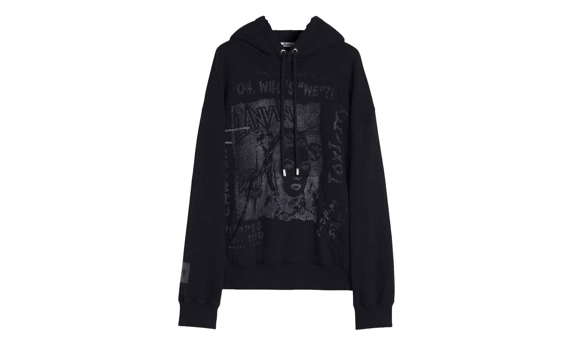 PRINTED KNIT HOODIE "Black" RU HO0005 J117 P24 10