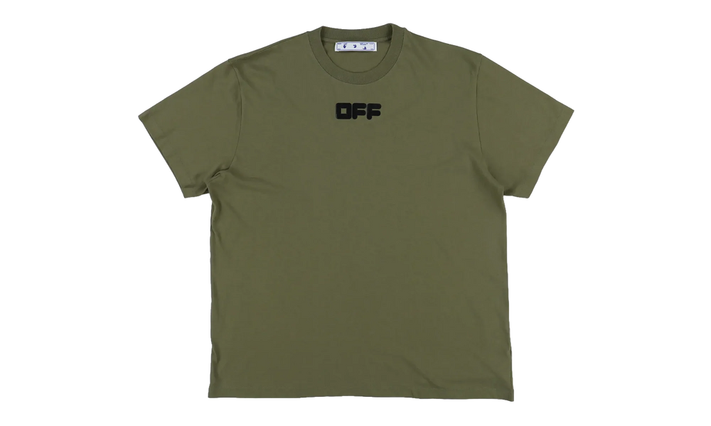 Logo Printing Round Neck Loose Short Sleeve "Olive / Black" OMAA038F21JER0015510