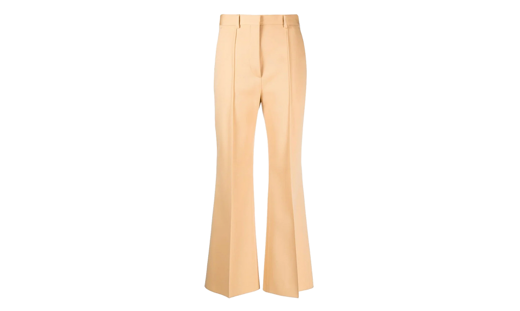 VIRGIN WOOL FLARED TROUSERS "EGGSHELL" RW TR0014 4885 P23 004