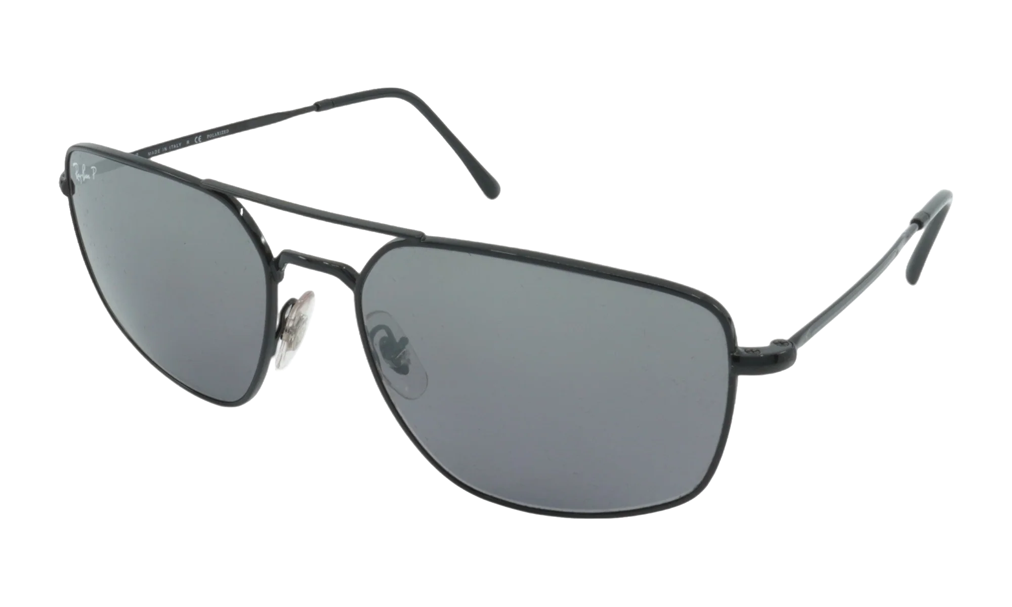 SQUARE POLARIZED SUNGLASSES "POLISHED BLACK" RB3666-002-K3_56