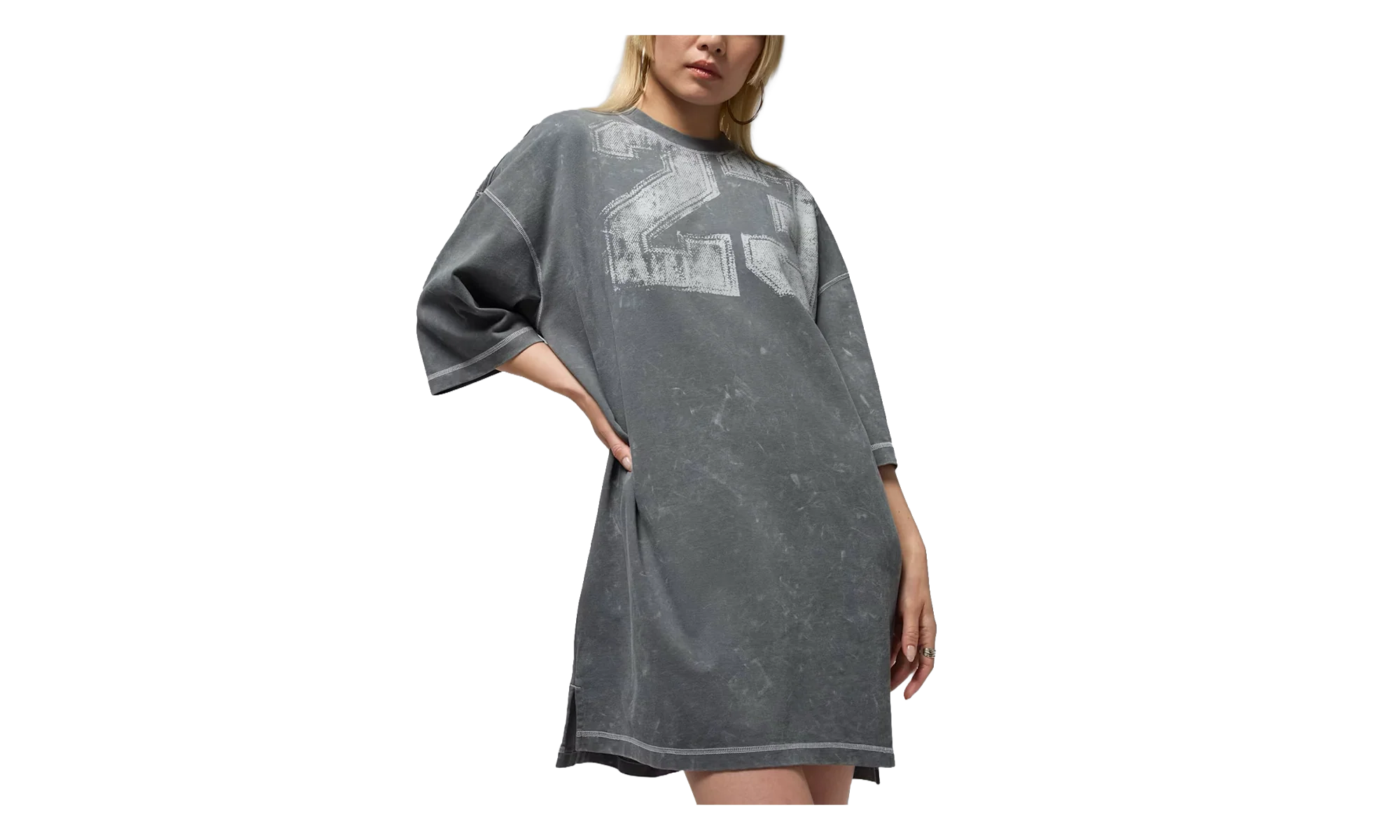 Jordan Flight T-Shirt Dress WMNS "Iron Grey / Light Smoke Grey /Sail" HQ9196 068