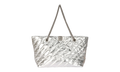 Medium Metallized Quilted Crush Carry All Tote Bag "Silver" 777856 2AAWU 8110