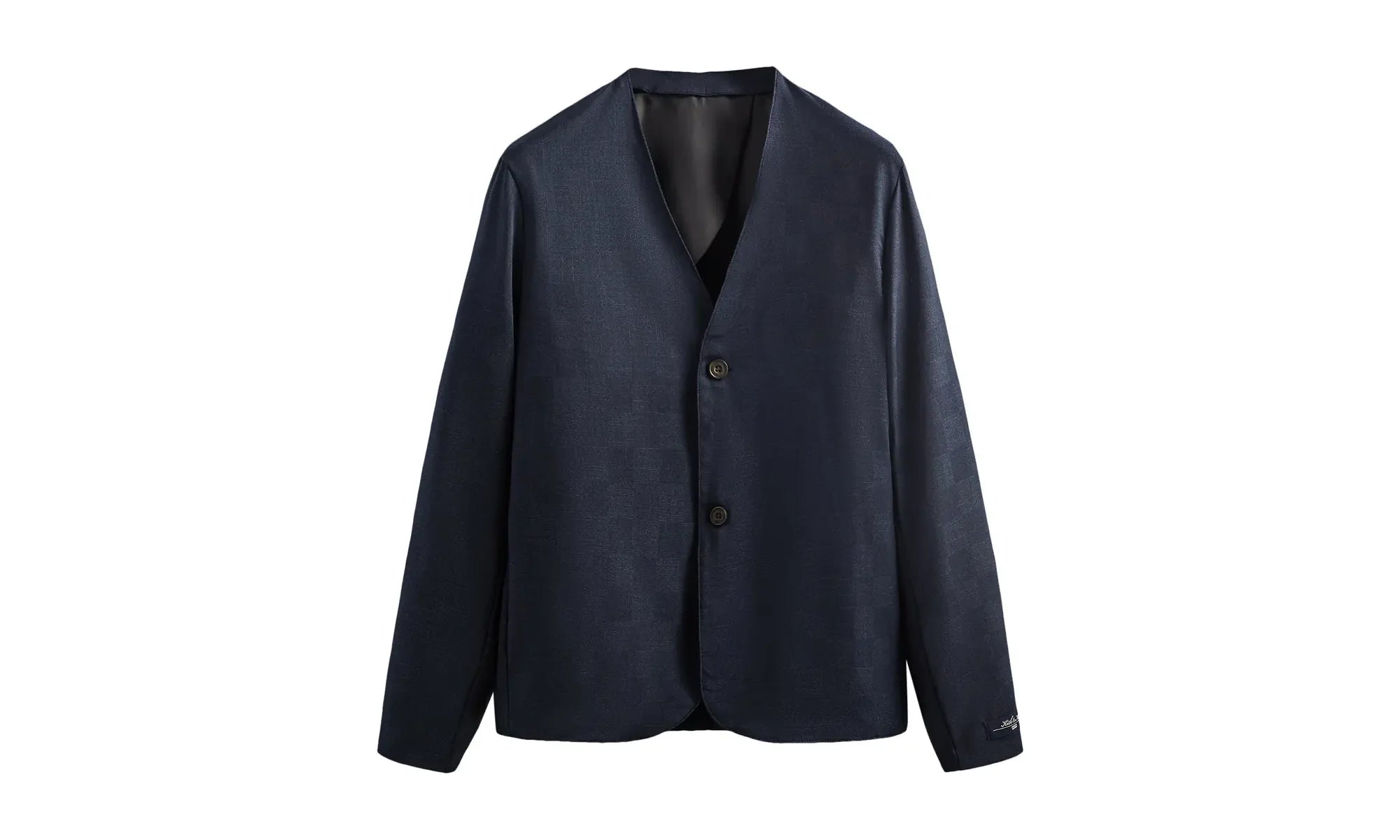 Shadow Check Collarless Jacket "Nocturnal" KHM010311 413