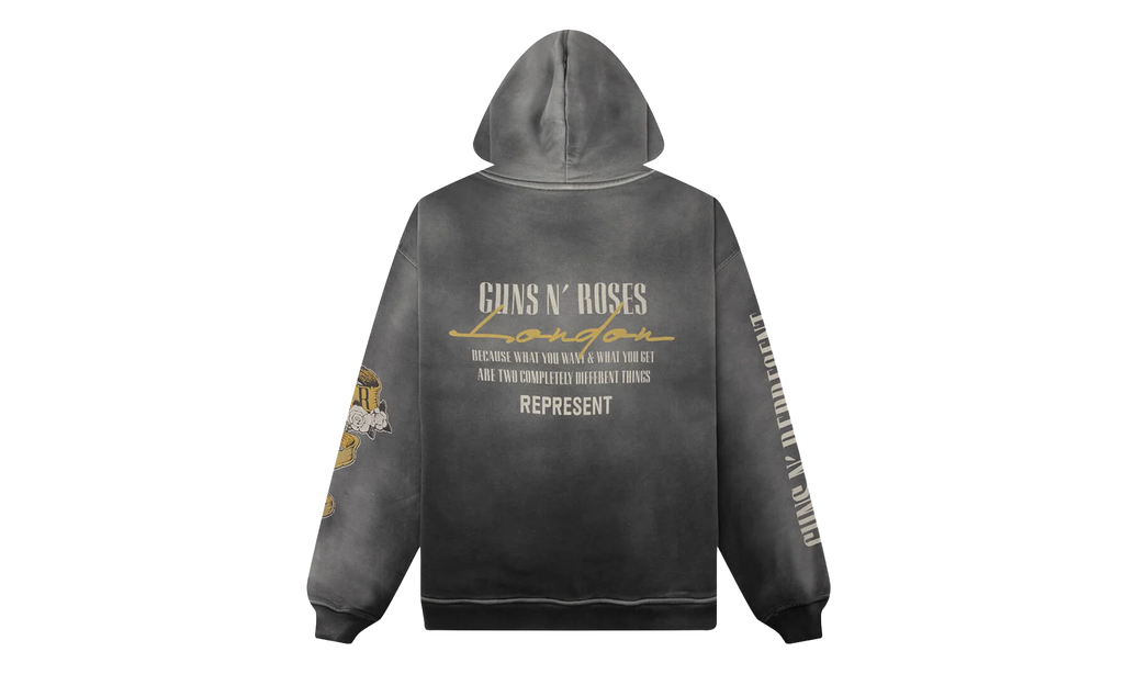 Represent Guns N' Roses Cross Zip Hoodie "Stained Black" MLM100760 04