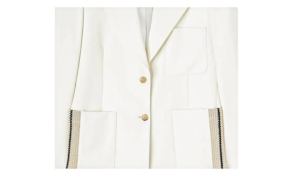 Single Breasted Tailored Blazer "White" PWEN028S23FAB0020403