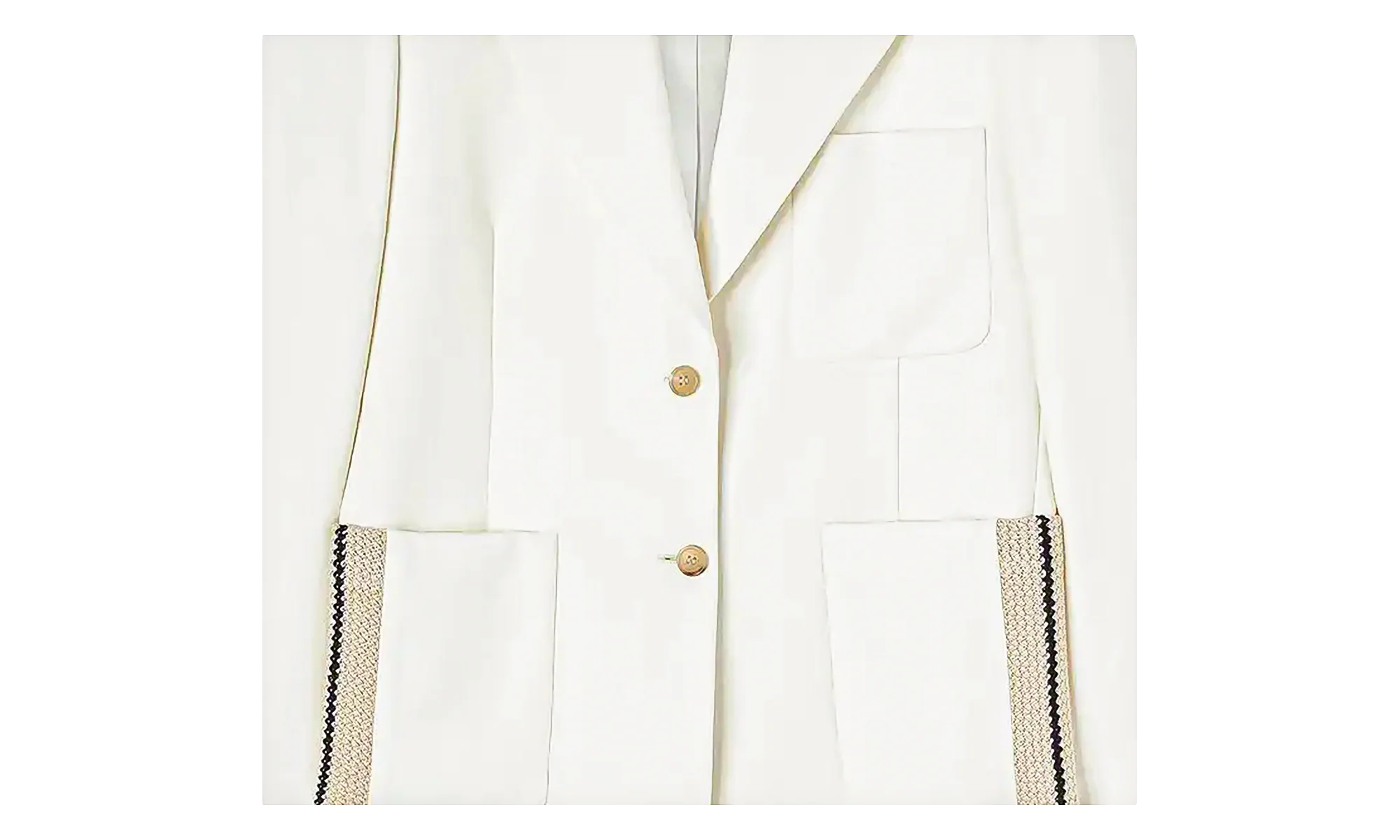 Single Breasted Tailored Blazer "White" PWEN028S23FAB0020403
