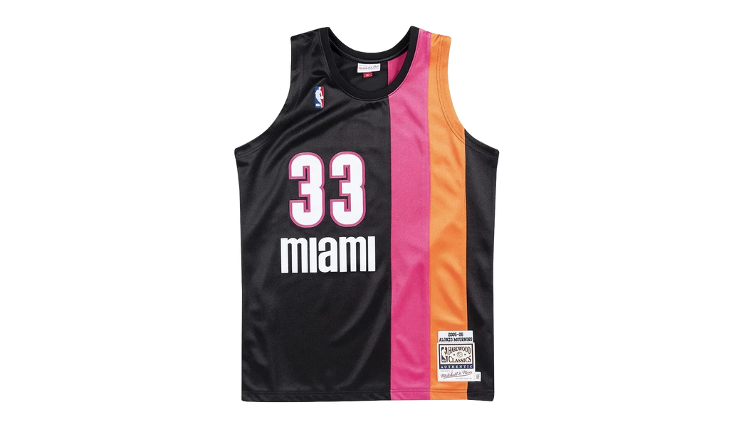 NBA Alonzo Mourning Authentic Jersey "2005-06 Miami Heat Alternate - Black" AJY4EL18032 MHEBLCK05AMO