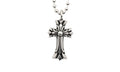 Double Cross Silver Pendant & Ball Chain "Silver" CHRM0666