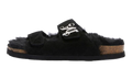 Open Toe Fur Slippers "Black" PMIH009F23LEA0011010