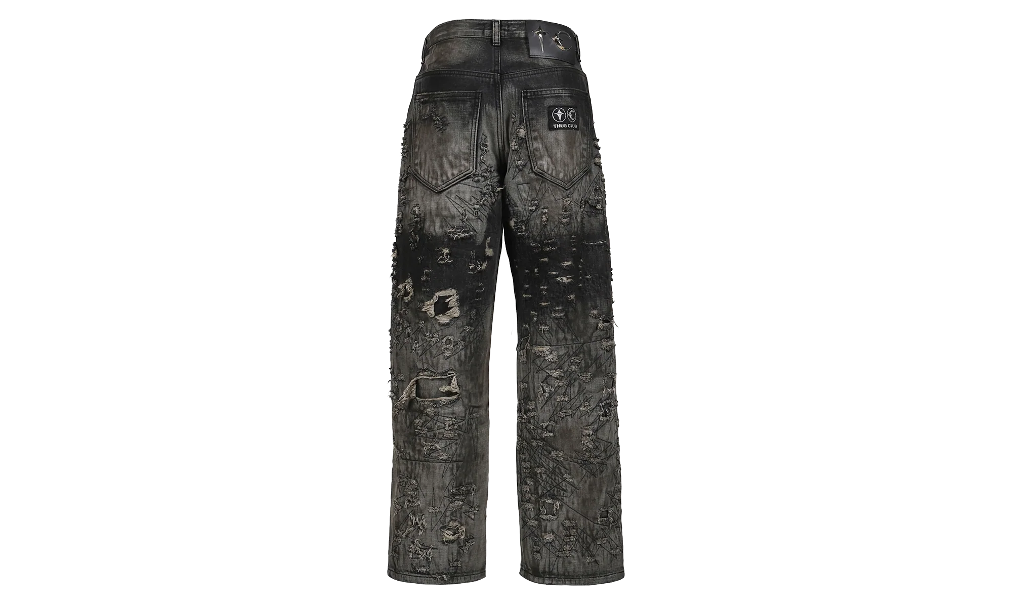 Hard-Washed Damaged Denim Pants "Black" TC25PT2002