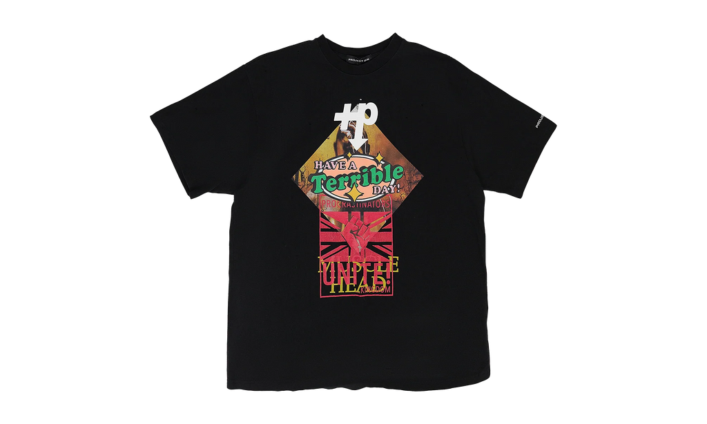 MIXED PRINTED VINTAGE T-SHIRT "WASHED BLACK" PGR XTSH 0007