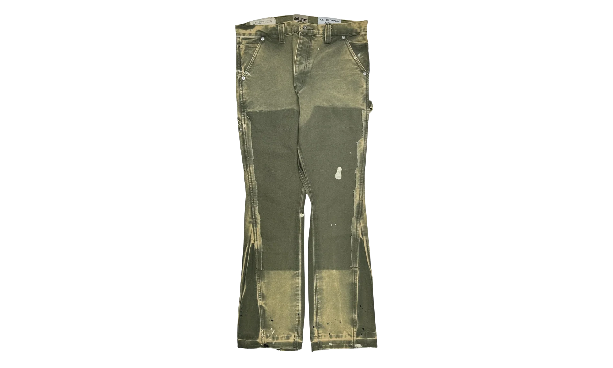 LA Flare Carpenter Pants Paint Splatter "Moss Multi" GDCLFMC