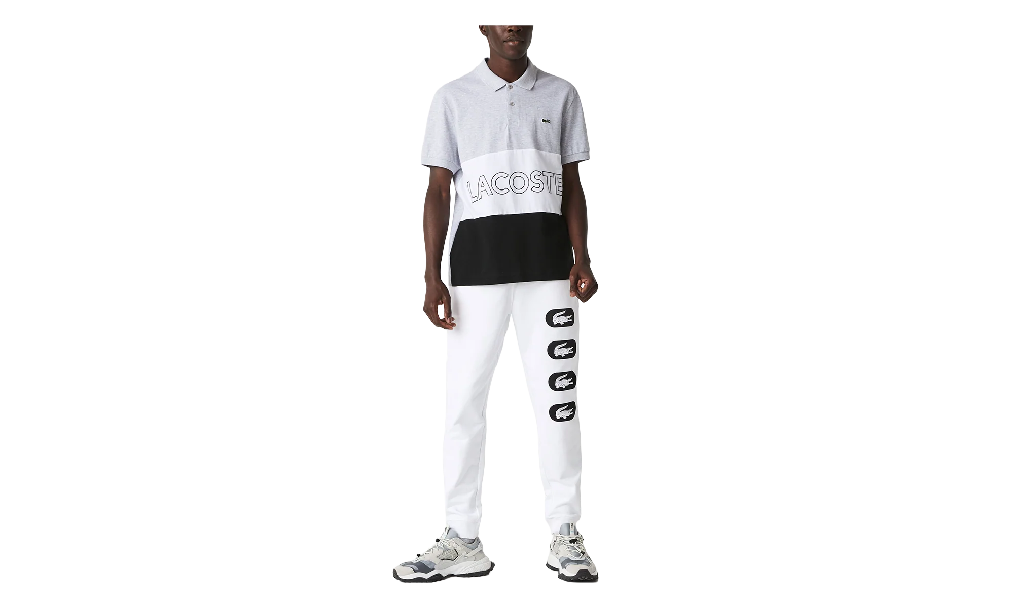 Crocodile Print Fleece Jogging Pants "White / Black" XH7063 51 001
