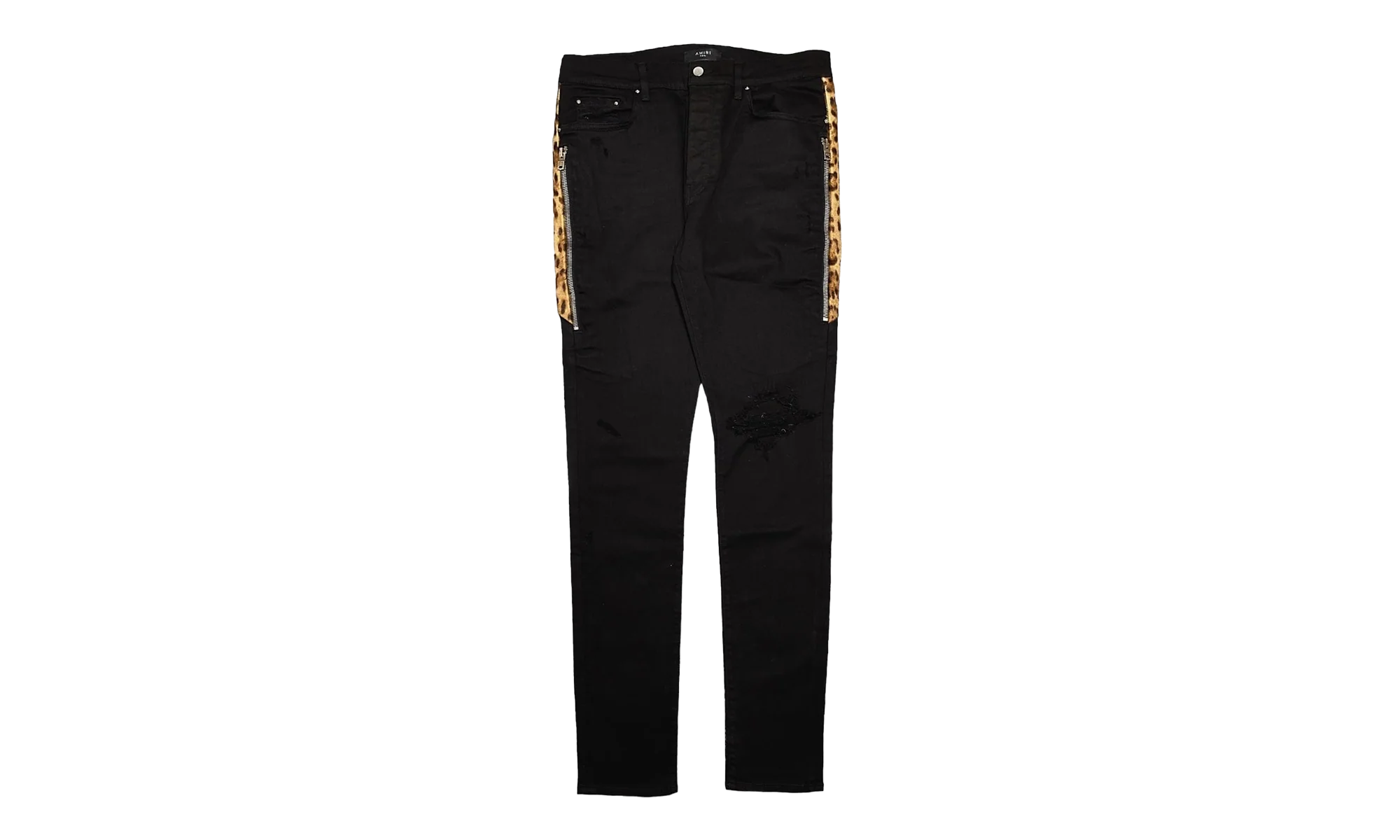 Half Track Broken Jeans "Black Leopard" S0M01154SD BLA