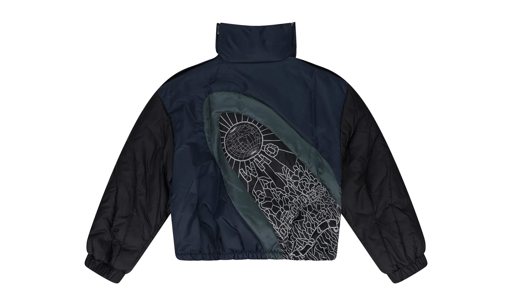 Diagonal Glass Puffer Jacket "Indigo" 11300910010AW23