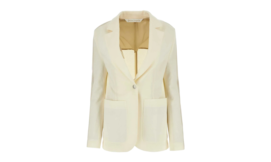 Side Stripe Detailed Blazer Suit Jacket "Cream" PWEN013F23FAB001