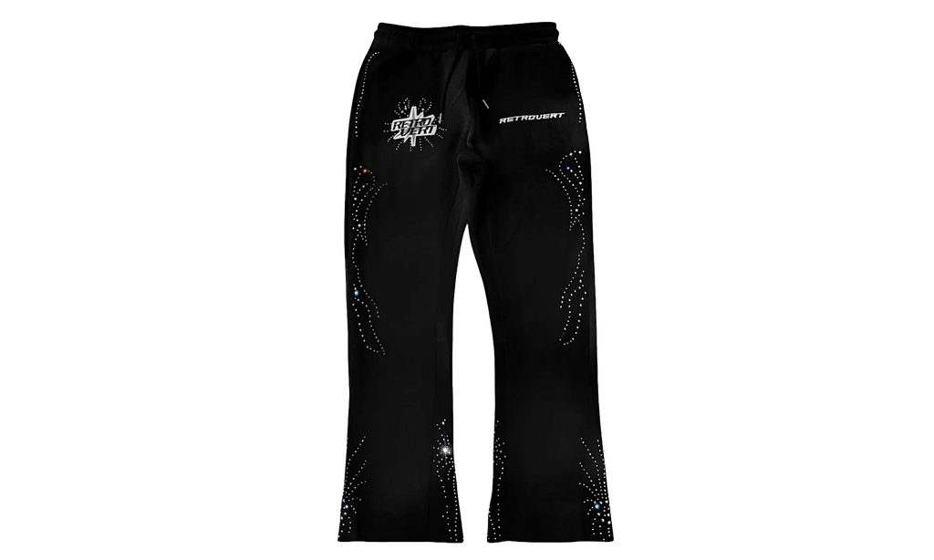 Rhinestone Sweatpants "Black" RET026