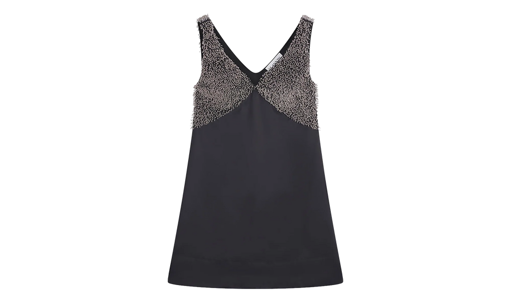 EMBROIDERED V-NECK DRESS "Black" RW DR9014 5584 P23 10