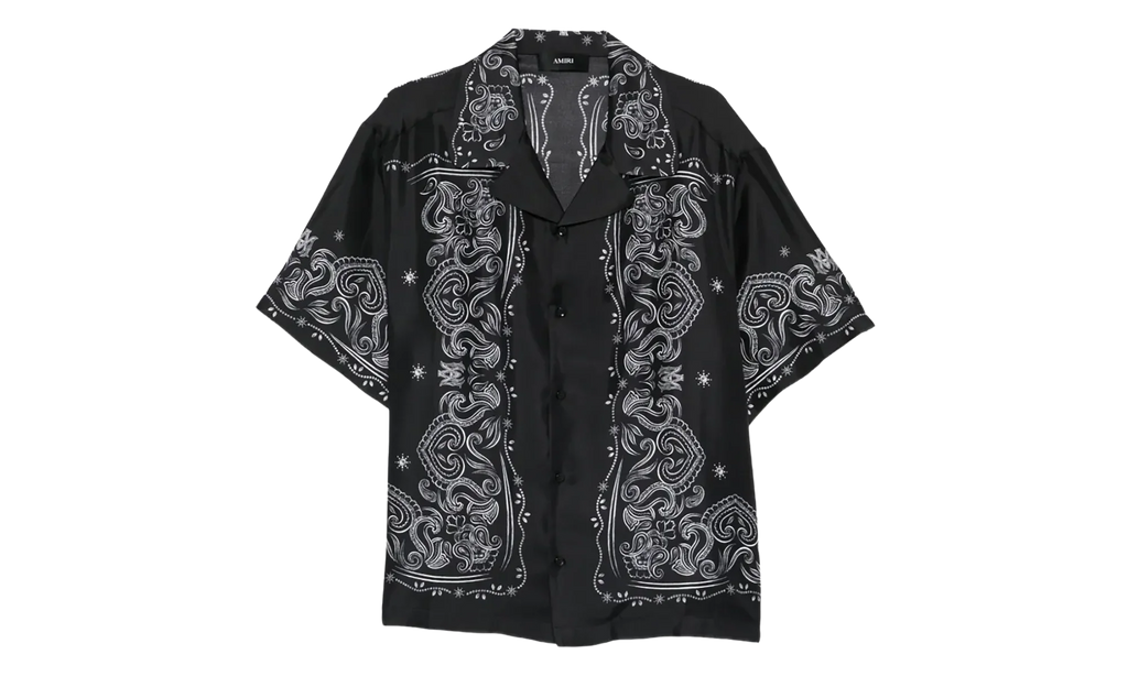 Bandana Paint Bowling Shirt "Black" AMTOSH1049 001