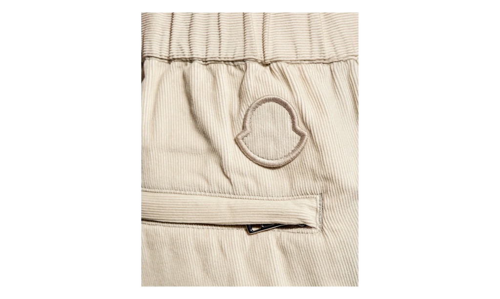 Elasticated-Waist Corduroy Trousers "White" MON05