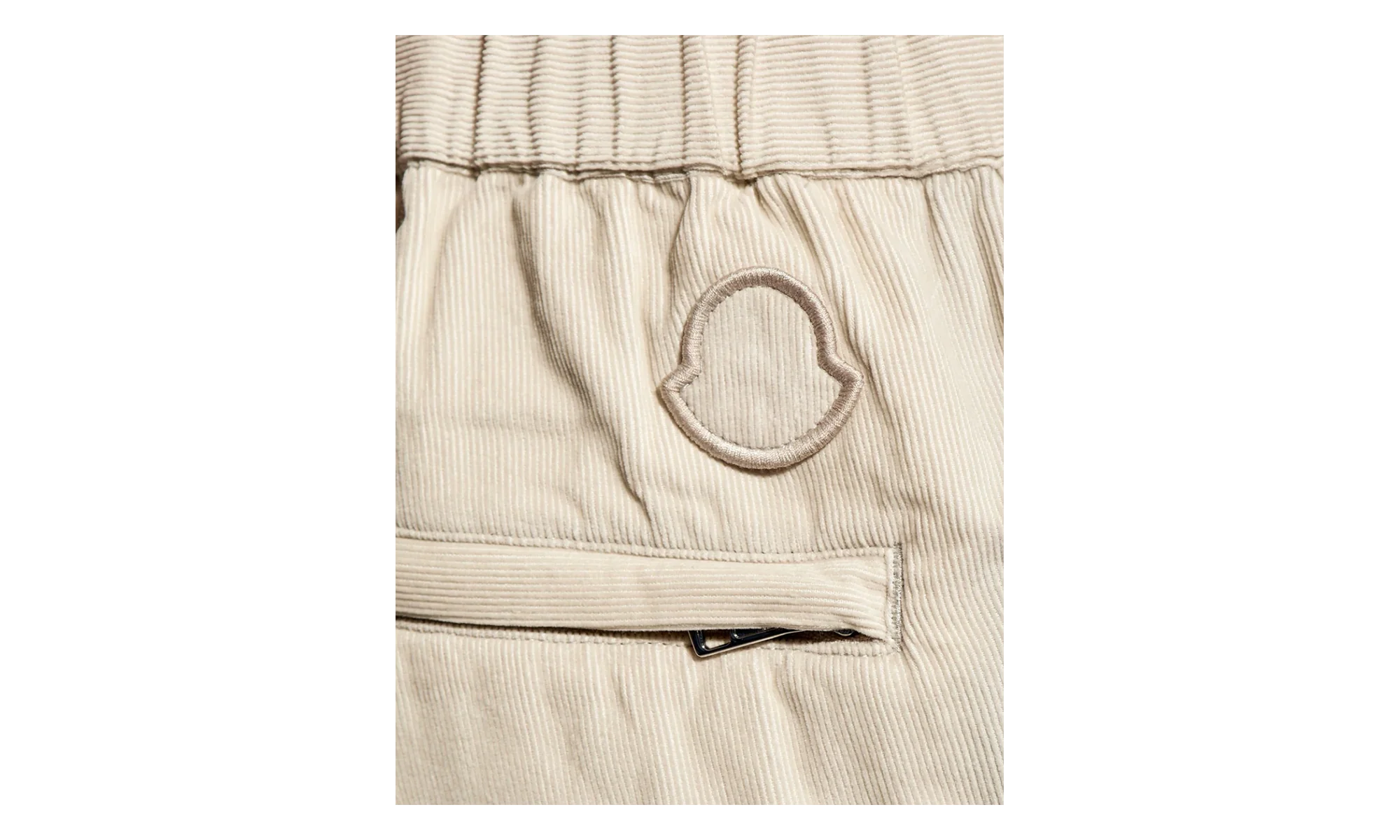 Elasticated-Waist Corduroy Trousers "White" MON05