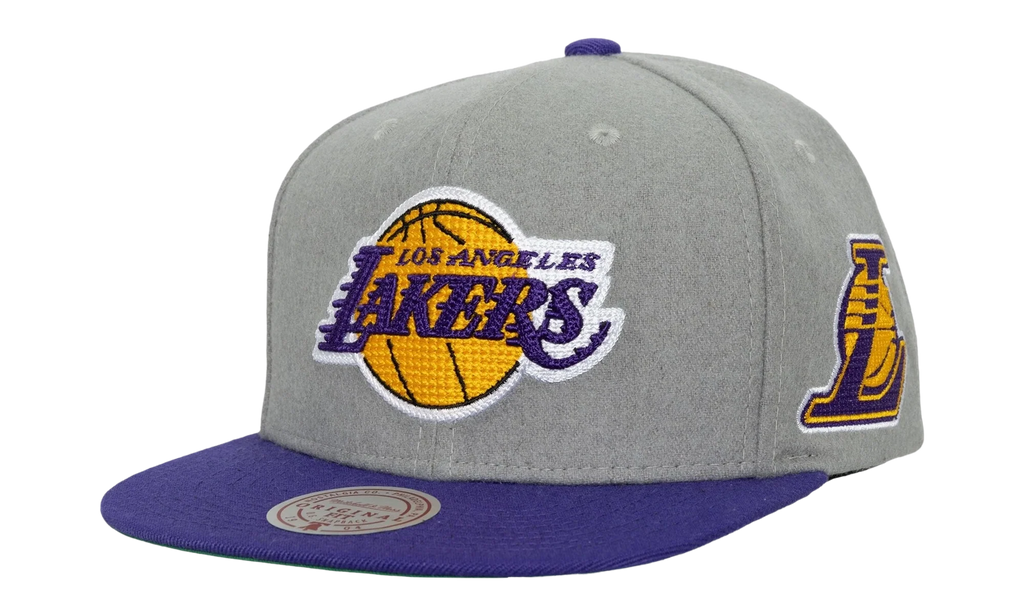 NBA Melt Stitch Snapback Cap "Los Angeles Lakers - Grey" HS9444 LALGREY