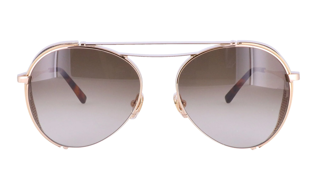 Double Bridge Aviator Sunglasses "Shiny Gold" MCM129S-739