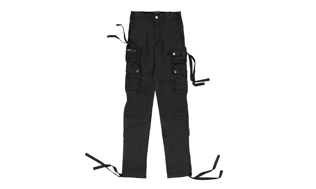 Tactical Leather Cargo Pants "Black" PS22MLP003_Black